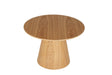 Brown Wooden Round Coffee Table with Pyramid Base