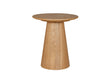 Brown Wooden Round Lamp Table with Pyramid Base