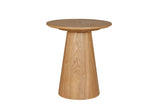 Brown Wooden Round Lamp Table with Pyramid Base