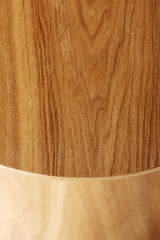 Brown Wooden Round Lamp Table with Pyramid Base