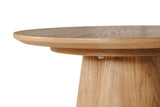 Brown Wooden Round Lamp Table with Pyramid Base