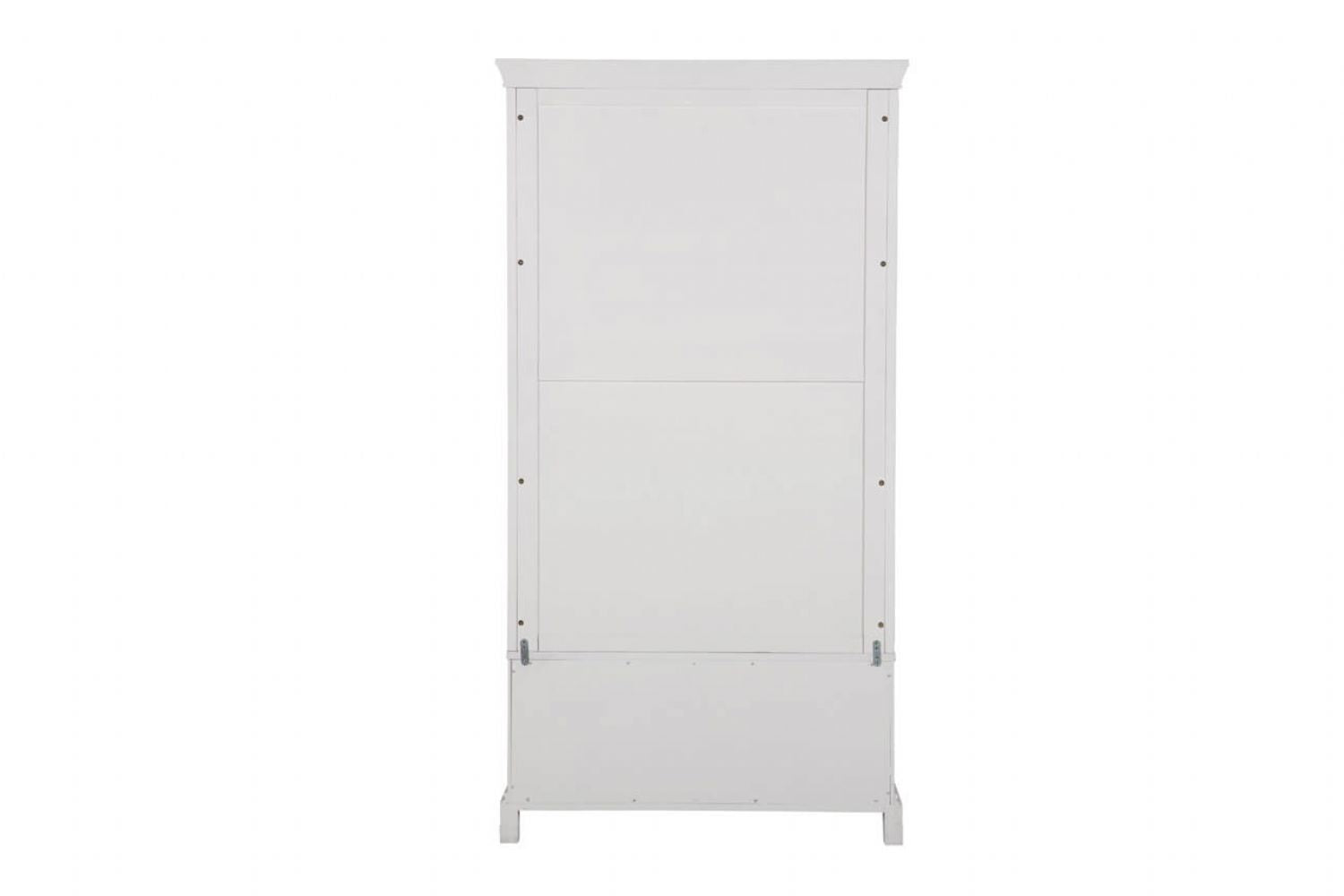 Tall Bone White 2 Door 1 Drawer Double Wardrobe