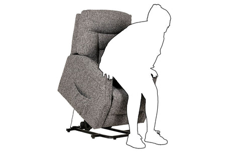 Dark Grey Fabric Electric Lift and Rise Armchair Recliner