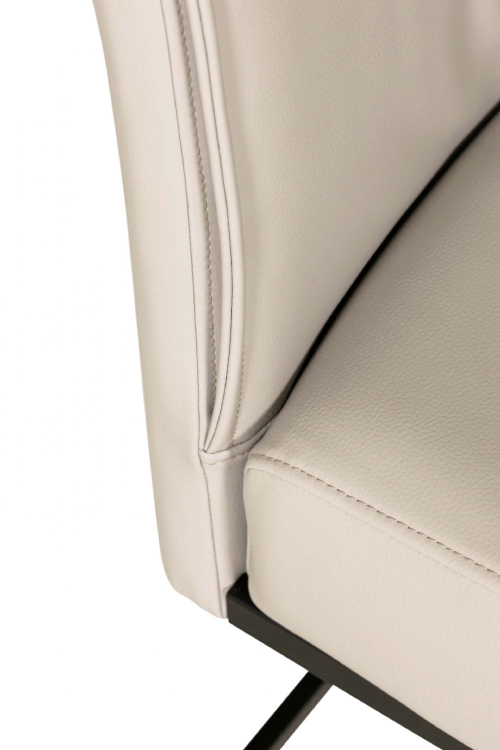Natural Leather Effect Cantilever Dining Chair