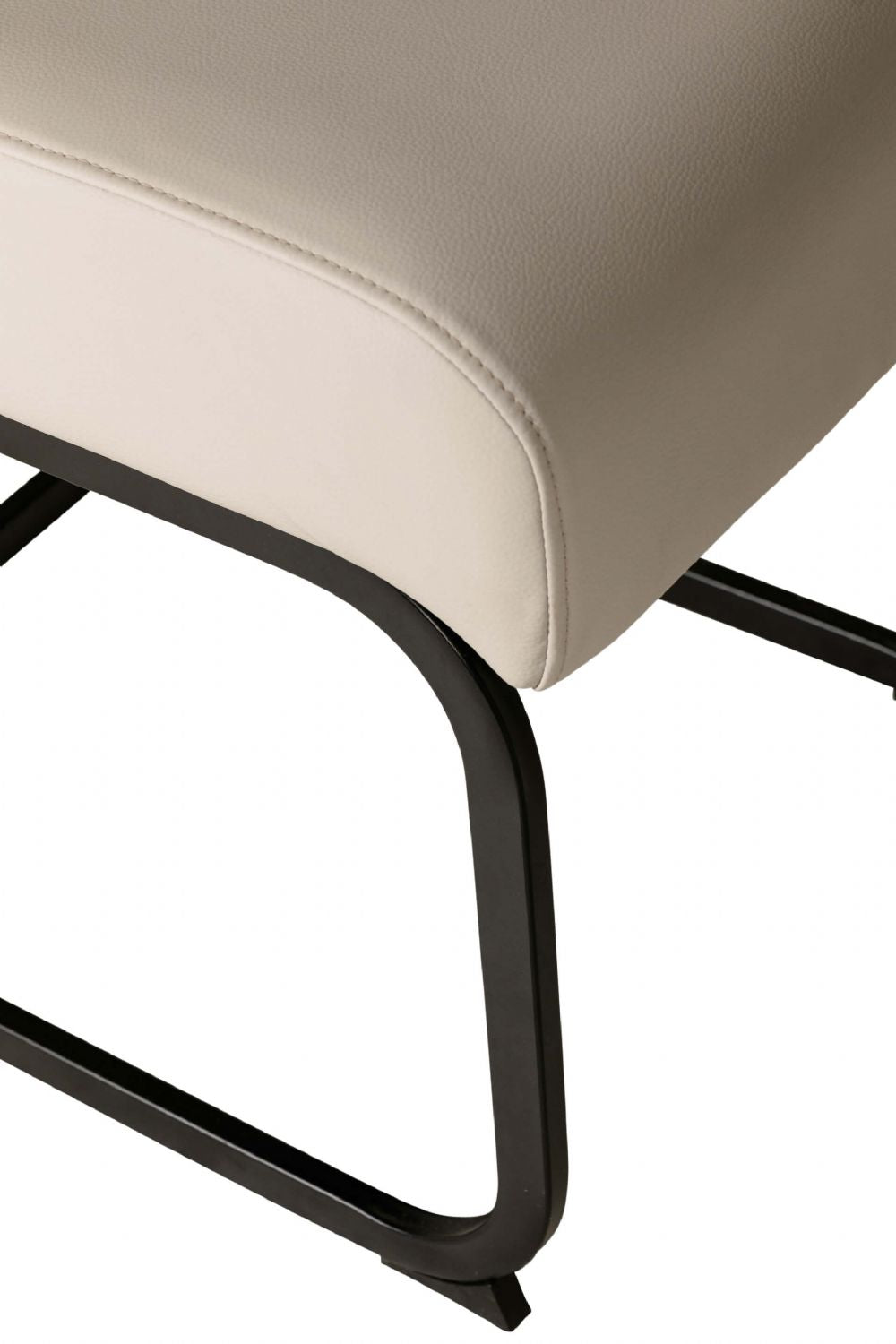 Natural Leather Effect Cantilever Dining Chair