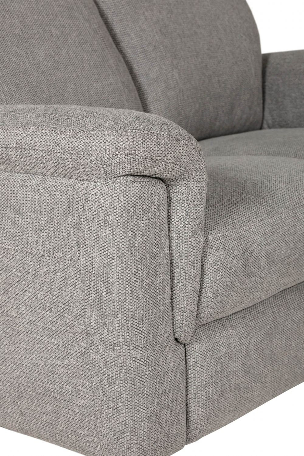 Grey Fabric 2 Seater Standard Back Sofa Cushioned Headrest
