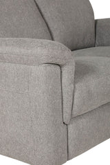 Grey Fabric 2 Seater Standard Back Sofa Cushioned Headrest