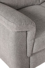 Grey Fabric 2 Seater Standard Back Sofa Cushioned Headrest