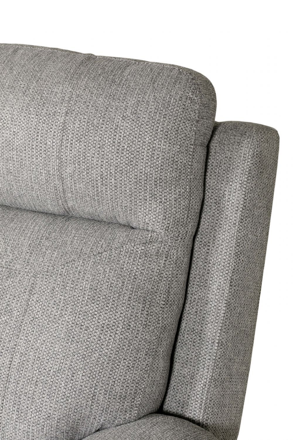 Grey Fabric 3 Seater Standard Back Sofa Cushioned Headrest