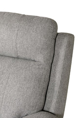 Grey Fabric 3 Seater Standard Back Sofa Cushioned Headrest