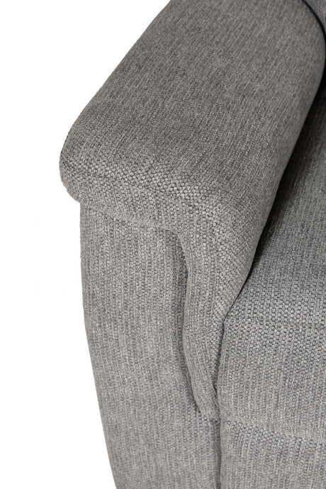 Grey Fabric Manual Recliner with Padded Arms