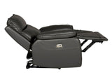 Dark Grey Leather Electric Power Recliner Armchair