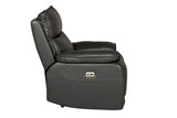 Dark Grey Leather Electric Power Recliner Armchair