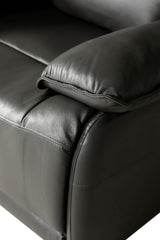 Dark Grey Leather 3 Seater Electric Recliner Sofa