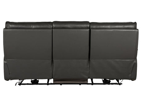 Dark Grey Leather 3 Seater Electric Recliner Sofa