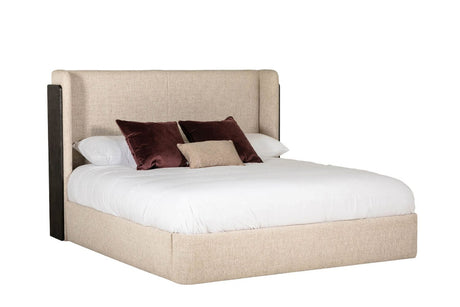 Ebony Trimmed Natural Fabric Super King Size Bed Frame