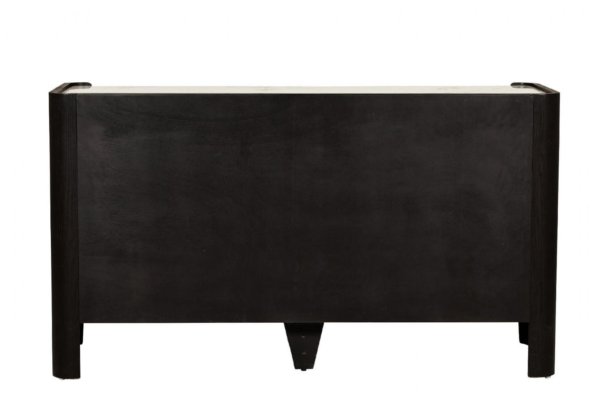 Brown Marble Effect Top Dressing Chest of 6 Drawers