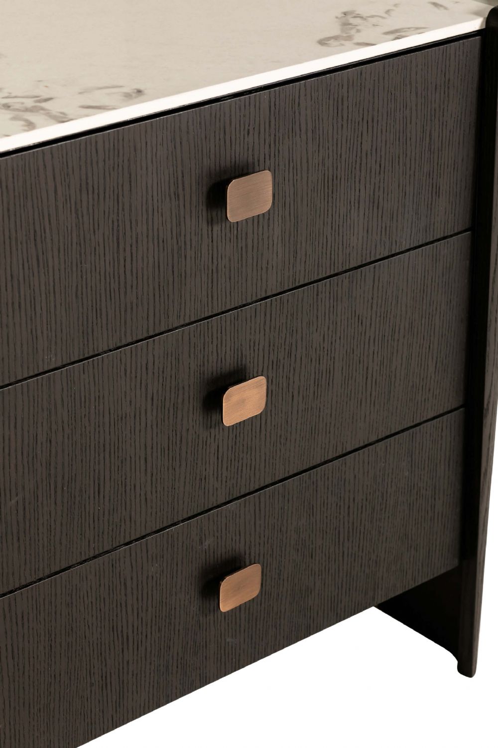 Brown Marble Effect Top Dressing Chest of 6 Drawers
