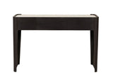 Ebony Wooden Wide 2 Drawer Dressing Table Marble Effect Top
