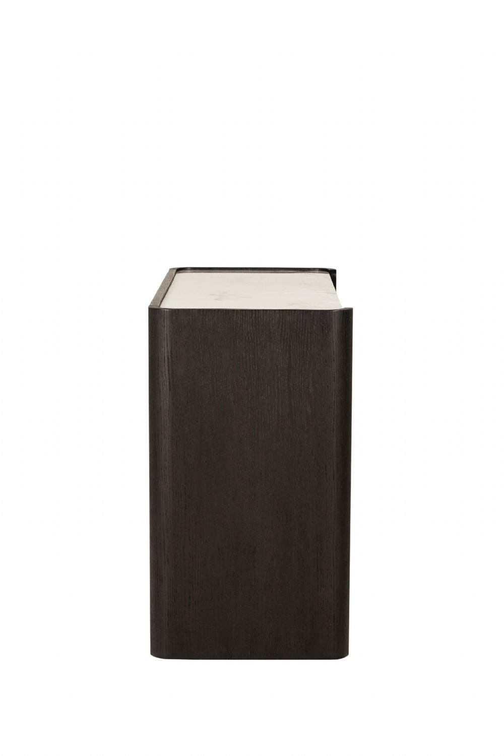 Ebony Wooden Wide 2 Drawer Dressing Table Marble Effect Top