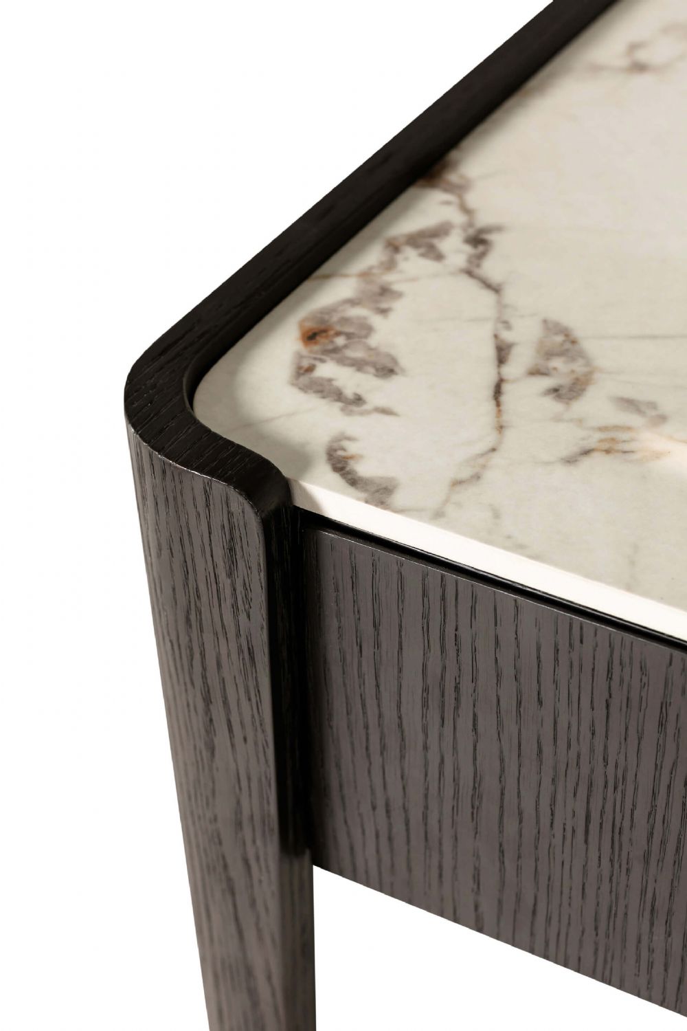 Ebony Wooden Wide 2 Drawer Dressing Table Marble Effect Top