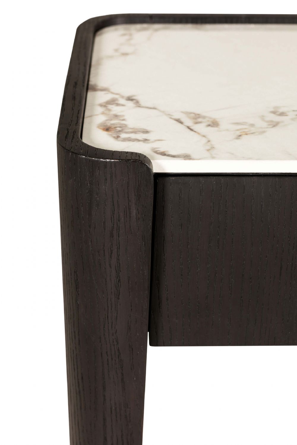 Ebony Wooden Wide 2 Drawer Dressing Table Marble Effect Top