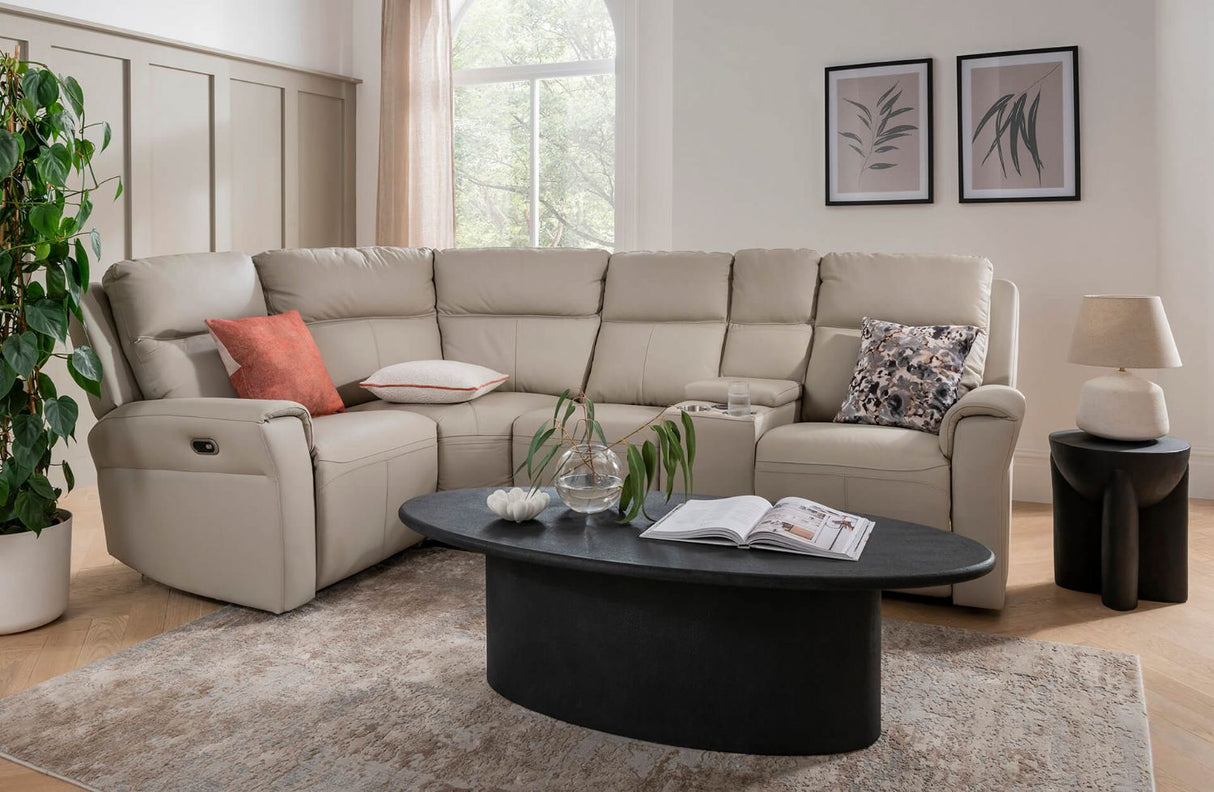 Russo Console Sectional (with usb charger) Stone