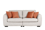 Natural Textured Fabric 4 Seater Standard Back Sofa