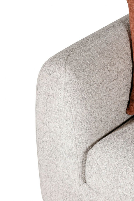 Natural Fabric Left Hand Facing Arm Sectional with Cushions