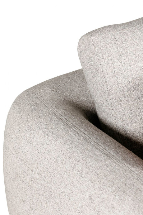 Natural Fabric Right Hand Facing Arm Sectional with Cushions