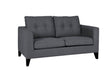 Modern Charcoal Fabric Upholstered 2 Seater Sofa with Buttoned Sides
