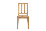 Natural Wooden Slat Back Dining Chair with Solid Seat