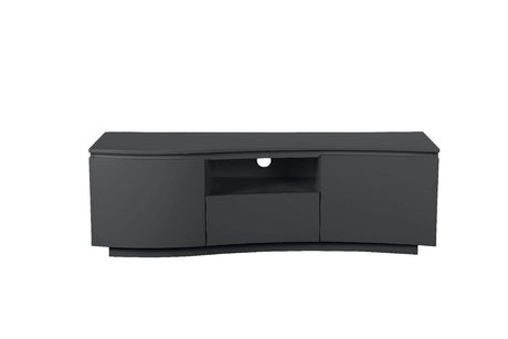 Charcoal Gloss Finish Wooden TV Media Cabinet with LED