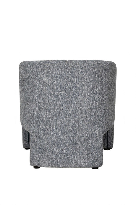 Blue Chenille Fabric Upholstered Curved Accent Chair