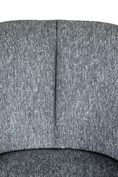 Blue Chenille Fabric Upholstered Curved Accent Chair