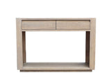Smoked Oak Hallway Console Table with 2 Drawers