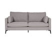 Grey Woven Fabric 3 Seater Sofa with Black Metal Legs