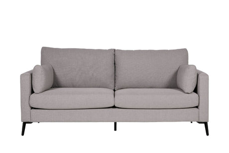 Grey Woven Fabric 3 Seater Sofa with Black Metal Legs