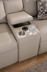 Russo Console Sectional (with usb charger) Stone