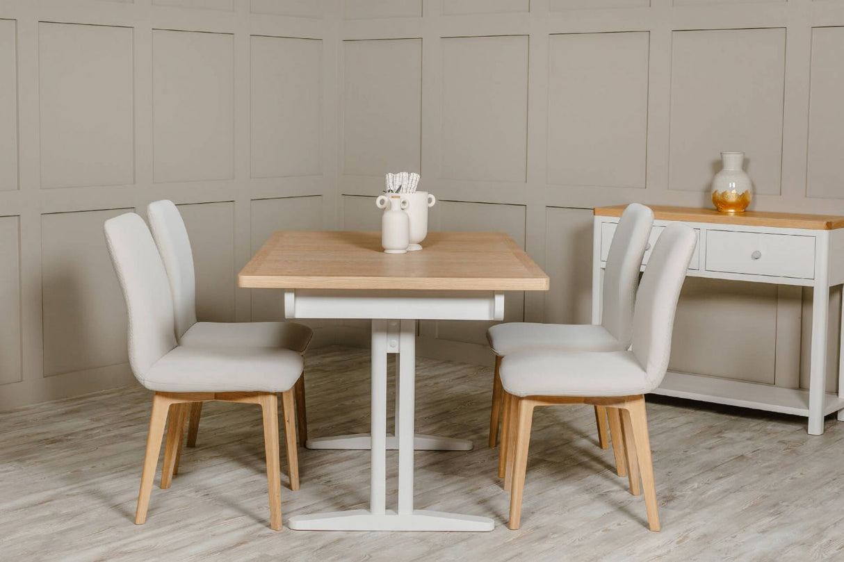 Light Oak Top 140 to 180cm Extending Dining Table