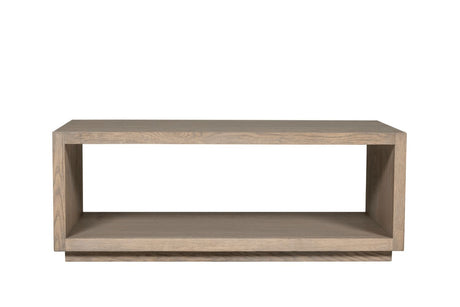 Natural Smoked Oak Low Coffee Table with Shelf