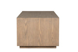 Natural Smoked Oak Low Coffee Table with Shelf