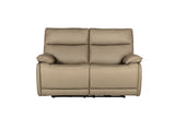 Latte Leather Electric Power 3 Seater Recliner Sofa