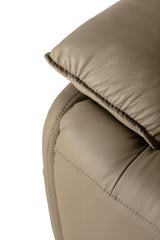 Latte Leather Electric Power 3 Seater Recliner Sofa