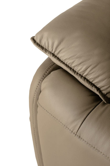 Latte Leather Electric Power 3 Seater Recliner Sofa