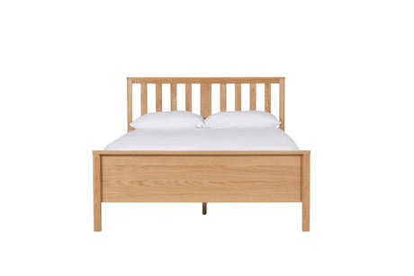 Natural Oak King Size Low Footend Bed Frame Shaker Style