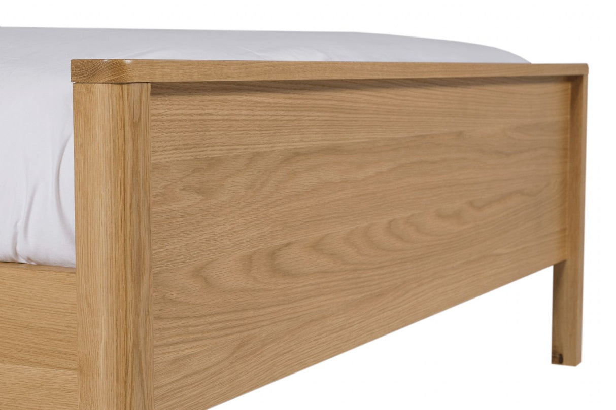 Natural Oak King Size Low Footend Bed Frame Shaker Style