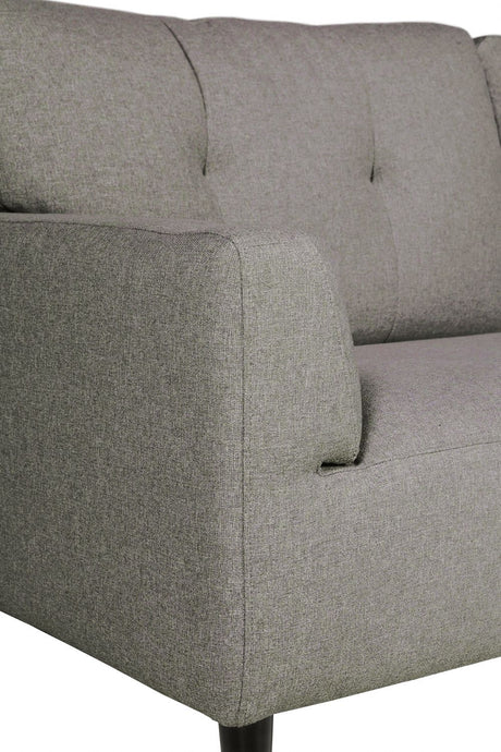 Charcoal Fabric 3 Seater Pillow Back Sofa