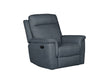 Blue Fabric Manual Recliner with Padded Arms