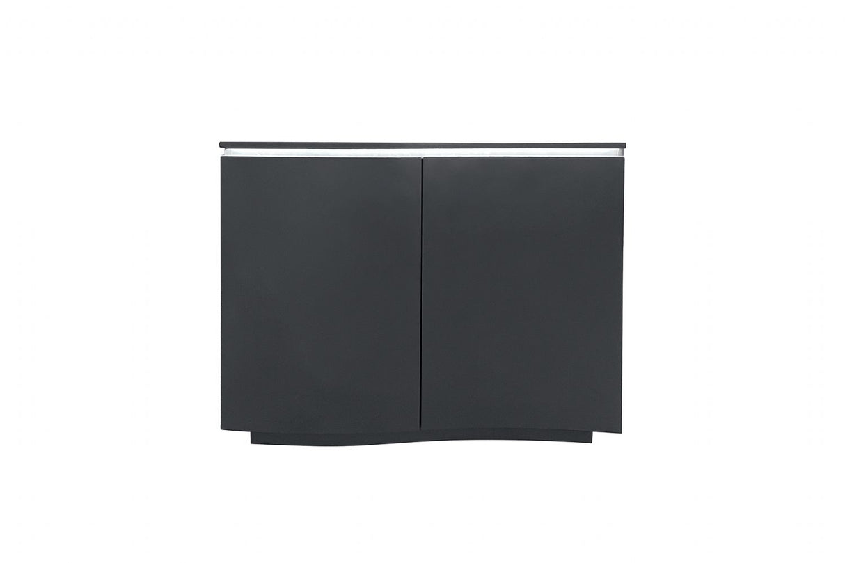 Charcoal Wooden 2 Door Small Sideboard with LED
